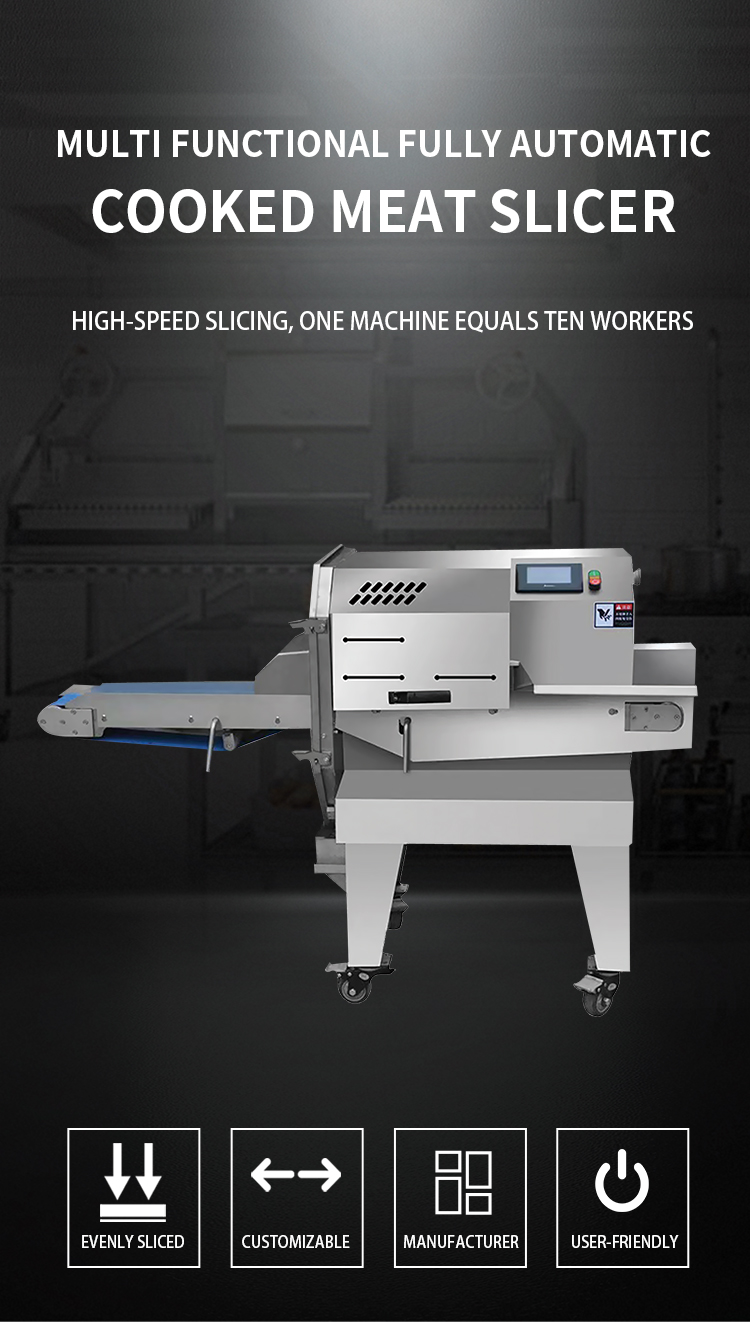 JX-140 automatic cooked meat slicer with conveyor feeding system